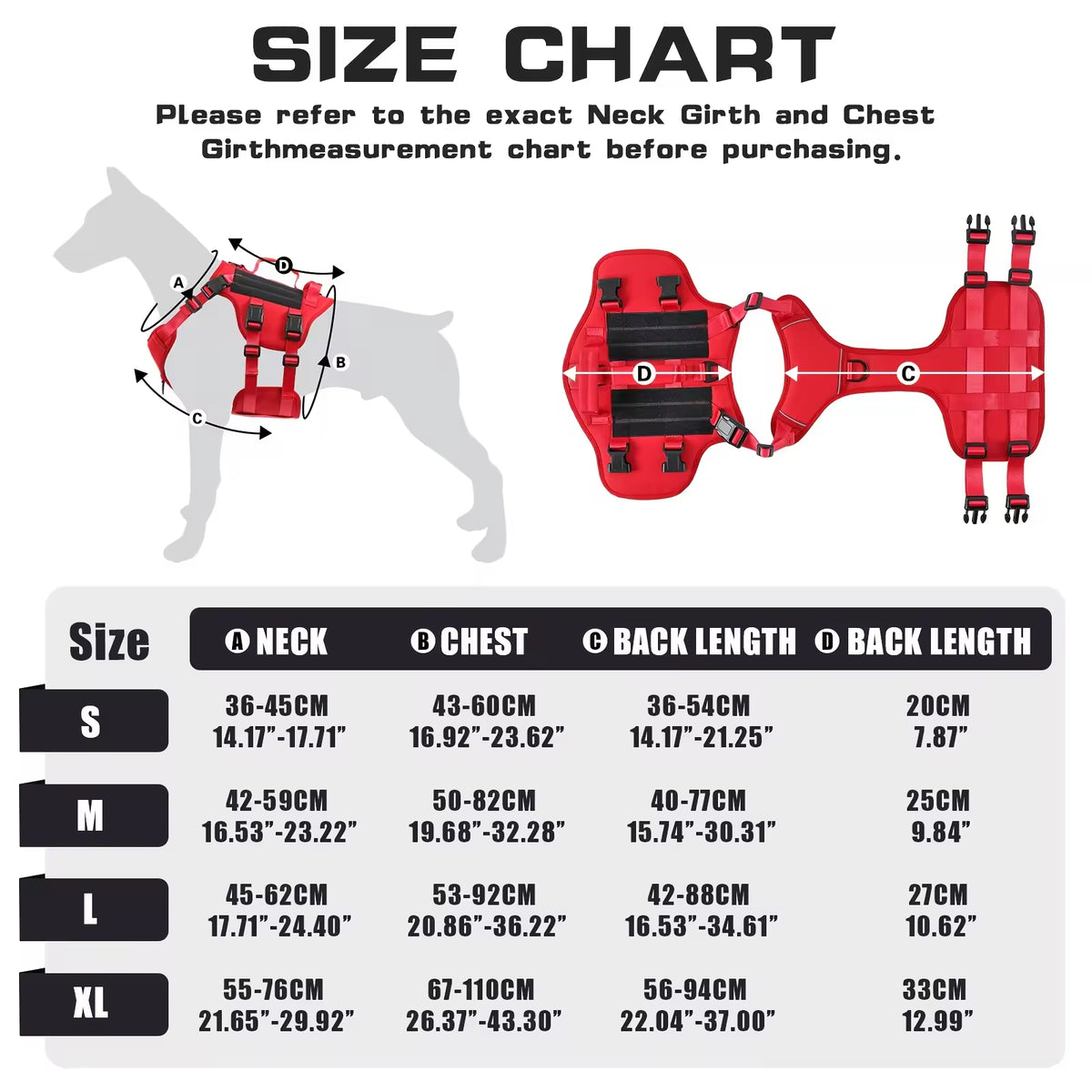 Tactical-style dog harness in 1000D nylon with a top control handle