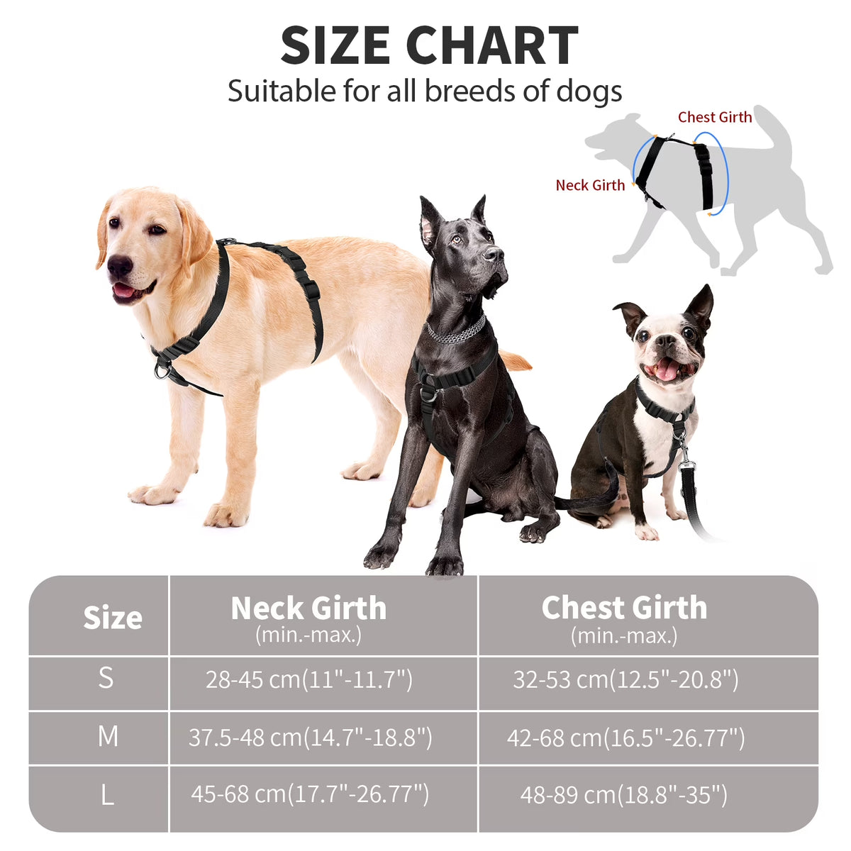 No Pull Dog Harness Soft Basic Nylon Adjustable Dog Vest Easy Walking Harness