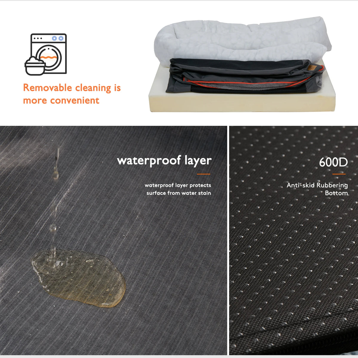 Bolstered orthopedic dog bed sizes side by side