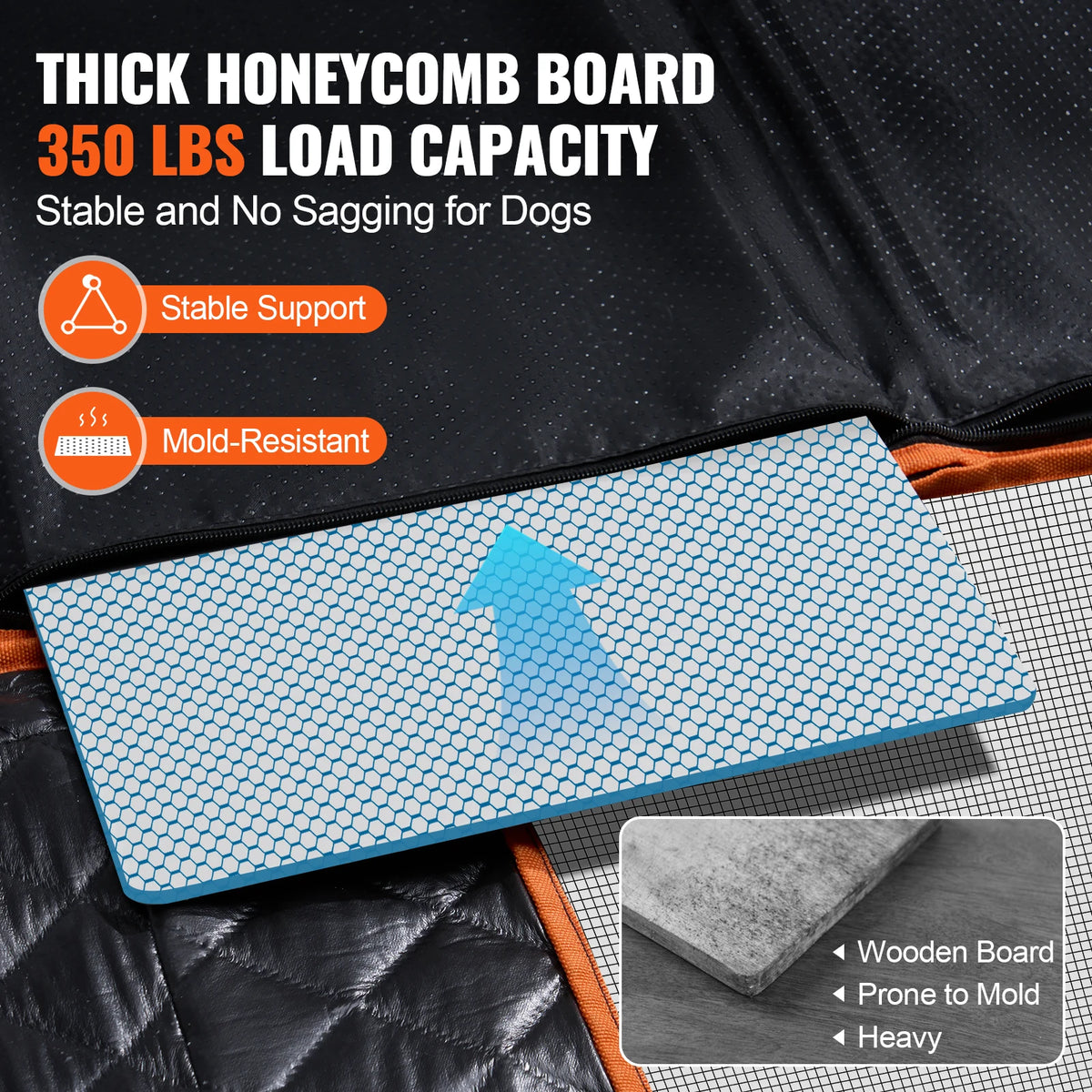 Footwell extender panel bridging the gap behind the front seats