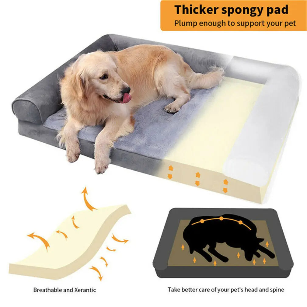 Removable washable cover on the orthopedic dog mattress